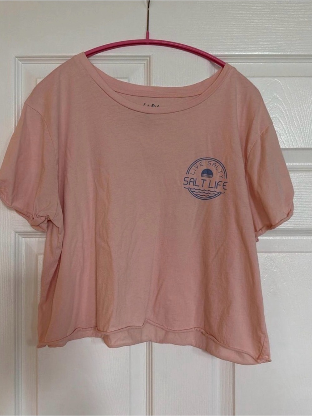 Salt Life Light Pink Cropped Tee